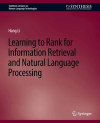 Produktbild: Learning to Rank for Information Retrieval and Natural Language Processing