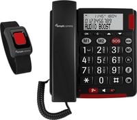 Produktbild: Amplicomms BigTel 50 Alarm Plus Schnurgebundenes Seniorentelefon f&uuml;r H&ouml;rger&auml;te kompatibel, inkl. Notrufsender, Wahlwiederholung