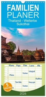 Produktbild: Familienplaner 2026 - Thailand - Welterbe Sukothai mit 5 Spalten (Wandkalender, 21 x 45 cm) CALVENDO