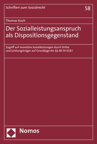 Produktbild: Der Sozialleistungsanspruch als Dispositionsgegenstand