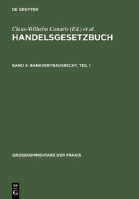 Produktbild: Handelsgesetzbuch / Bankvertragsrecht. Teil 1