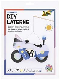 Produktbild: FOLIA Bastelartikel DIY Laterne Polizei Motorrad (POLICE) inkl. 1 LED-Licht, 1 LED Blaulicht und Batterien