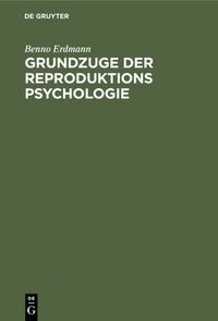Produktbild: Grundzuge der Reproduktions Psychologie
