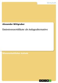Produktbild: Emissionszertifikate als Anlagealternative