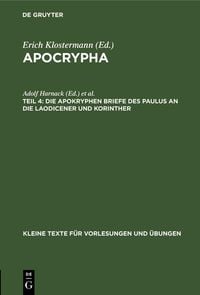 Produktbild: Die apokryphen Briefe des Paulus an die Laodicener und Korinther
