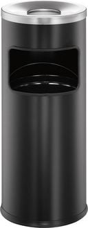 Produktbild: Durable 333201 Papierkorb 17 l Metall (&Oslash; x H) 250 mm x 630 mm Schwarz Inkl. Aschenbecher 1 St.