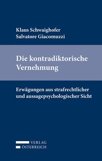 Produktbild: Die kontradiktorische Vernehmung