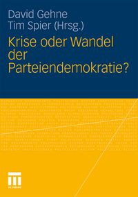 Produktbild: Krise oder Wandel der Parteiendemokratie?