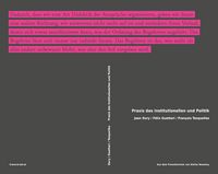 Produktbild: Praxis des Institutionellen und Politik