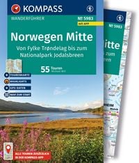 Produktbild: KOMPASS Wanderf&uuml;hrer Norwegen Mitte, von Fylke Tr&oslash;ndelag bis zum Nationalpark Jodalsbreen, 55 Touren mit Extra-Tourenkarte