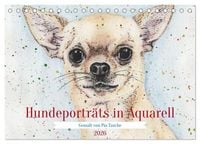 Produktbild: Hundeportr&auml;ts in Aquarell (Tischkalender 2026 DIN A5 quer), CALVENDO Monatskalender