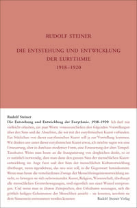 Produktbild: Die Entstehung und Entwicklung der Eurythmie 1918-1920