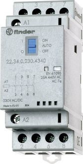 Produktbild: Finder 22.34.0.230.4340 Sch&uuml;tz 4 Schlie&szlig;er 230 V/DC, 230 V/AC 25A 1St.
