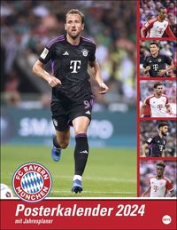 FC Bayern München Posterkalender. Wandkalender 2024 mit den besten Spielerfotos des FC Bayern. Toller Kalender für Fußballfans. 34 x 44 cm. von |Heye