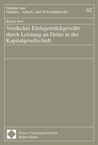 Produktbild: Verdeckte Einlagenr&uuml;ckgew&auml;hr durch Leistung an Dritte in der Kapitalgesellschaft