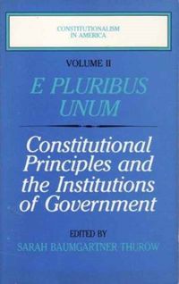 Produktbild: Thurow, S: Constitutionalism in America