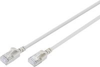 Produktbild: Digitus DK-1632-A-003S RJ45 Patchkabel CAT 6a F/FTP 0.3 m Grau Farbcodiert, Geschirmt, mehrdr&auml;htig, mit Knickschutzt&uuml;lle 1 St.