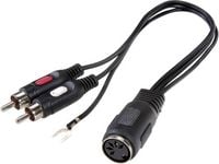 Produktbild: SpeaKa Professional SP-7869832 Cinch / DIN-Anschluss Audio Y-Adapter [1x DIN-Buchse 5pol. - 2x Cinch-Stecker] Schwarz