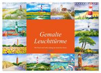 Produktbild: Gemalte Leuchtt&uuml;rme - Mit Pinsel und Farbe entlang der deutschen K&uuml;ste (Wandkalender 2027 DIN A3 quer), CALVENDO Monatskalender