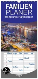 Produktbild: Familienplaner 2027 - Hamburgs Hafenlichter mit 5 Spalten (Wandkalender, 21 x 45 cm) CALVENDO