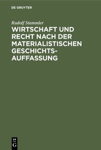 Produktbild: Wirtschaft und Recht nach der materialistischen Geschichtsauffassung