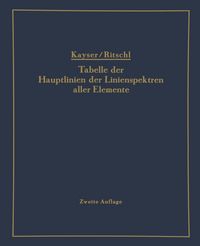 Produktbild: Tabelle der Hauptlinien der Linienspektren aller Elemente nach Wellenl&auml;nge geordnet