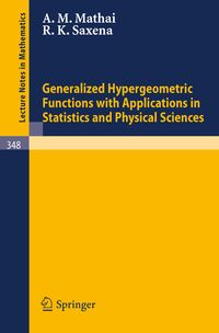 Produktbild: Generalized Hypergeometric Functions with Applications in Statistics and Physical Sciences