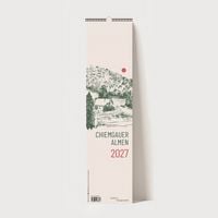 Produktbild: K&uuml;chenkalender 2027 &ndash; Chiemgauer Almen | Handgezeichneter Wandkalender mit 12 Almen | Illustrativer Monatskalender
