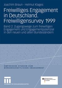 Produktbild: Freiwilliges Engagement in Deutschland.Freiwilligensurvey 1999