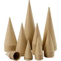 Produktbild: Creativ Company Kegel aus Pappmache, verschiedene Gr&ouml;&szlig;en, 50 St&uuml;ck