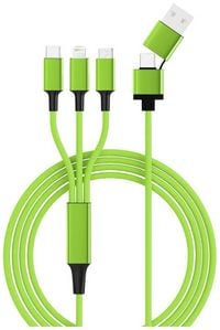 Produktbild: Smrter USB-Ladekabel USB 2.0 Apple Lightning Stecker, USB-A Stecker, USB-C&reg; Stecker, USB-Micro-B Stecker 1.20m Gr&uuml;n mit