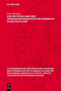 Produktbild: Zur Entwicklung der Verfassungsgeschichtsschreibung in Deutschland