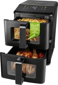 Produktbild: GourmetMaxx 19129 Hei&szlig;luft-Fritteuse 10l 2400W Antihaftbeschichtung, BPA-frei, Cool-Touch-Geh&auml;use, digitaler Timer, Grillfunktion