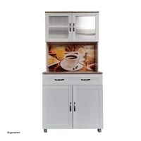 Produktbild: HTI-Living HTI-Living K&uuml;chenbuffet Wei&szlig; mit Glasteil Blanca Bistro