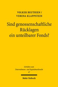 Produktbild: Sind genossenschaftliche R&uuml;cklagen ein unteilbarer Fonds?