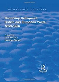 Produktbild: Cox, P: Becoming Delinquent: British and European Youth, 165