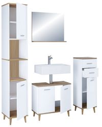 Produktbild: 4-tlg. Komplett Badm&ouml;bel Badschrank Set Landos l