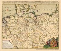 Produktbild: Historische Landkarte und Postkarte: K&Ouml;NIGREICH PREUSSEN 1701