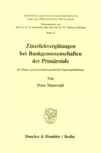Produktbild: Zinsr&uuml;ckverg&uuml;tungen bei Bankgenossenschaften der Prim&auml;rstufe