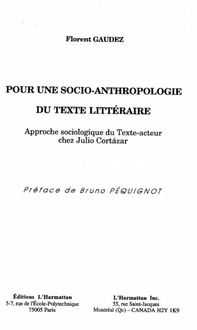 Produktbild: Pour une socio-anthropologie du texte litteraire