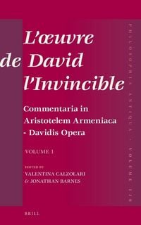 Produktbild: L'oeuvre de David l'Invincible et la transmission de la pens&eacute;e grecque dans la tradition arm&eacute;nienne et syriaque