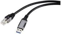 Produktbild: Renkforce USB, Netzwerk Adapterkabel [1x USB 3.2 Gen 1 Stecker A (USB 3.0) - 1x RJ45-Stecker] 5.00 m Aluminium-Stecker