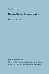 Produktbild: Das Archiv des Springer-Verlags