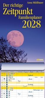 Produktbild: Der richtige Zeitpunkt Familienplaner 2028 - Monats-Wandkalender zum Aufh&auml;ngen, mit Spiralbindung, 22,4 x 48,5 cm - Neu f&uuml;r 2028: mit stimmungsvollen Naturfotos