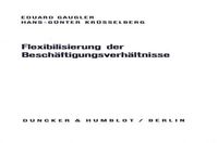 Produktbild: Flexibilisierung der Besch&auml;ftigungsverh&auml;ltnisse.