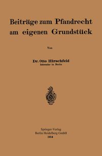 Produktbild: Beitr&auml;ge zum Pfandrecht am eigenen Grundst&uuml;ck