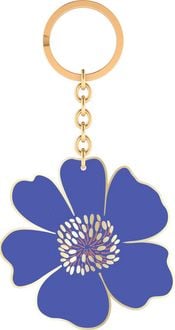 Produktbild: Bunte Blumengr&uuml;&szlig;e Emaille-Schl&uuml;sselanh&auml;nger Bl&uuml;te royalblau