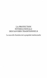 Produktbild: La protection internationale des savoirs traditionnels