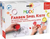 Produktbild: KREUL MUCKI Farben Spiel Kiste, 5 x 50 ml Fingermalfarbe, Wir mischen, malen, tupfen