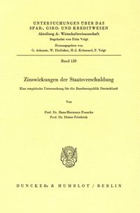 Produktbild: Zinswirkungen der Staatsverschuldung.